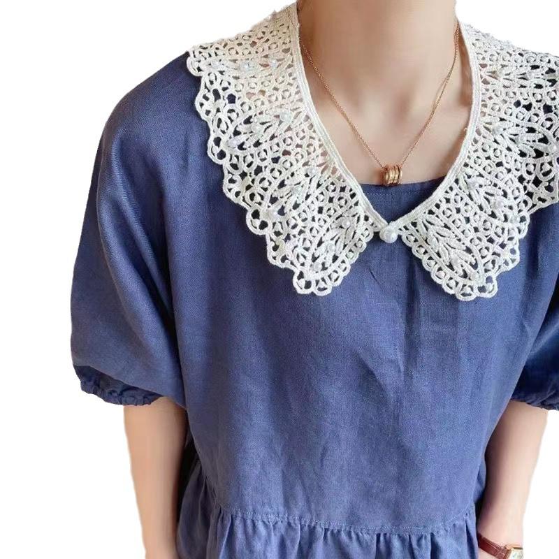 Lace Ladies Hollow Kapok Silk Shawl Summer Sun Protection Fake Collar Versatile