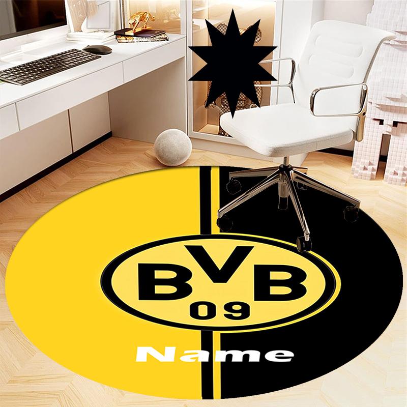 Custom Name BVB Printed Round Rug Carpet Chair Rug Area Rug Entryway Doormats,for Office Chair Living Room Bedroom Kitchen Room.