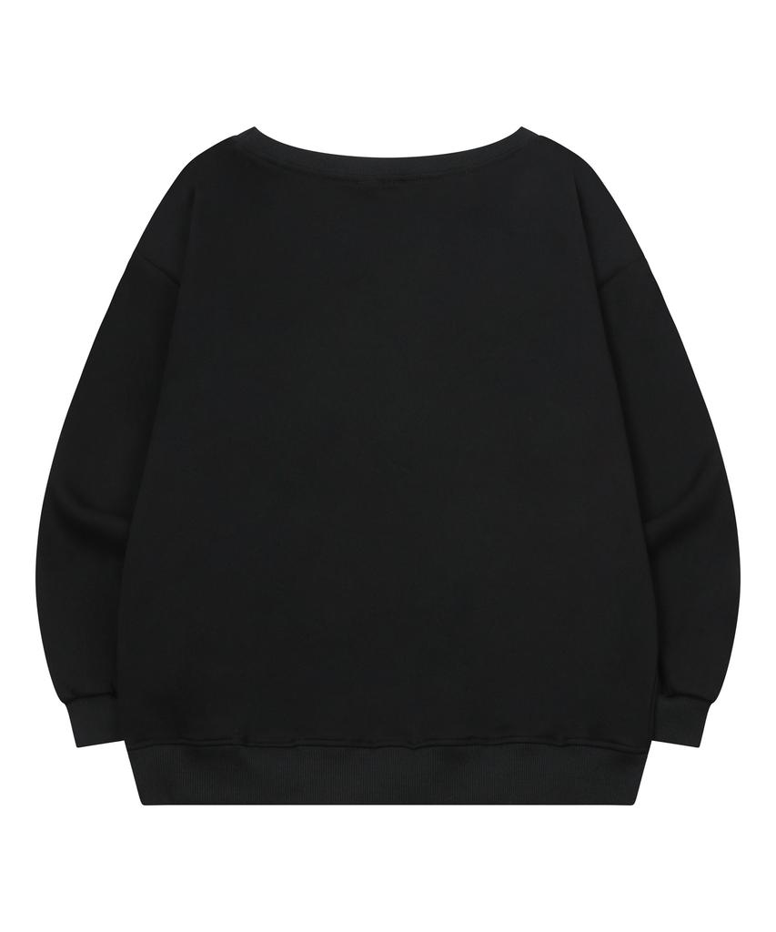 MUCENT Moa Dot Heart Logo One-Shoulder Sweatshirt (2 Colors)
