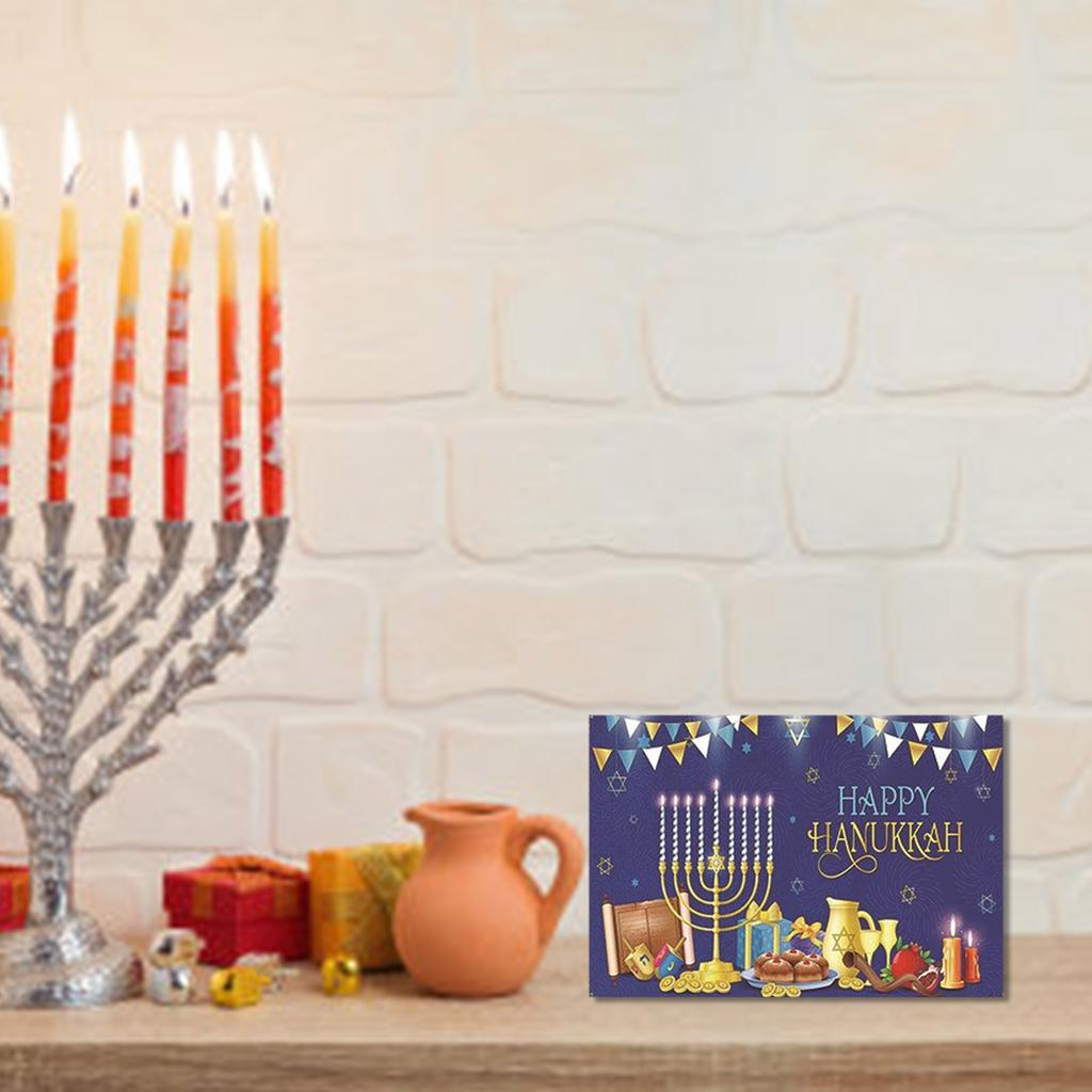 Celebrate 5Set Hanukkah Holiday Greeting Cards Religious Designs with Glitter and Envelopes
