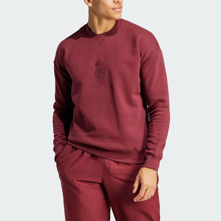 Adidas Толстовка FC Bayern Lifestyle с монохромным логотипом, мужские топы бордового цвета HY3308