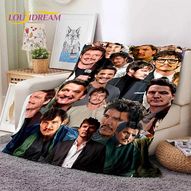 3D Jose Pedro Pascal Actor Star Soft Blankets,Keep Warm Throw Blanket Comfortable Blanket for Picnic Beds Sofa Home Bedroom Gift