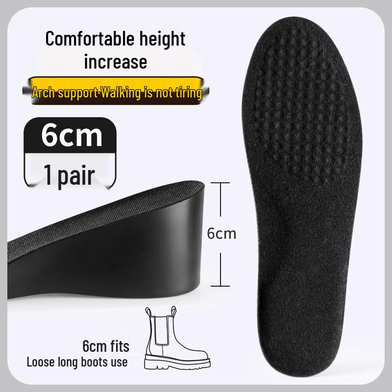 Unisex Odor-Resistant Shock-Absorbing Height-Increasing Insoles - Breathable & Invisible for Shoes and Boots