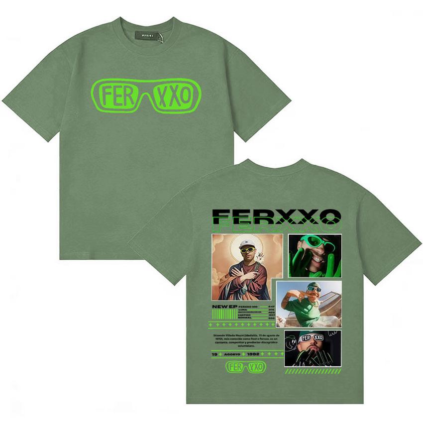 Ferxxo Reggaeton Pop Music Album 2025 Tshirt Unisex Women High Quality Summer T Shirt Teenagers Cotton Oversized Crewneck Tee Shirt