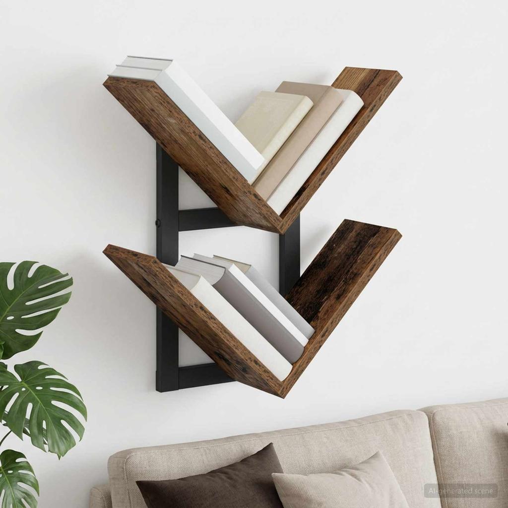 Wall Shelf Reclaimed Wood 43 x 15 x 47 cm Engineered Wood