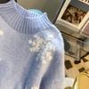 Winter New Cute Print Loose Christmas Pullovers Sweater Women Tops O Neck Long Sleeve Vintage Knitted Sweater Woman Casual Fashion Lady Jumpers 25513