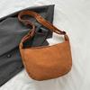 Corduroy Shoulder Bag Minimalist Crossbody Bag Women's Handbags Fashion Fabric Underarm Pouch Solid Color Zipper Female Handbag