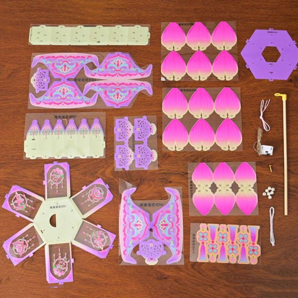 Glowing DIY Craft Material Kit PVC Handheld Lantern Mid-Autumn Festival Lantern  Home Decor