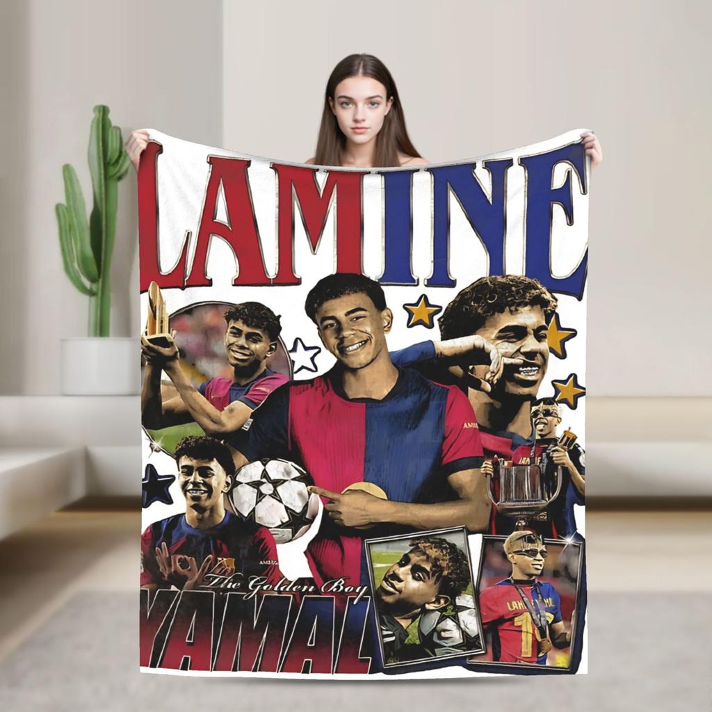 Ламин Ямаль  Одеяла  Туристические Фланелевое Пледное Одеяло Для Декора Дома Мягкий Дизайн Качественное Покрывало Идея Для Подарка