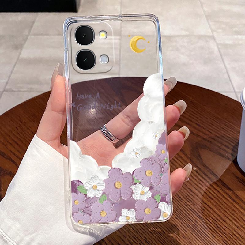 Чехол для Vivo iQOO Z11x Y51 Pro 5G Чехол Эстетичный Милый Кот Мультяшный Модный Мягкий Силиконовый Задний Чехол Прозрачный ТПУ Чехол для Телефона