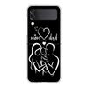 Cute Couple Letters art Phone Case For Samsung Galaxy Z Flip 3 4 5 Hard Folding Clear PC Bumper For Samsung Z Flip 6 Back Cover