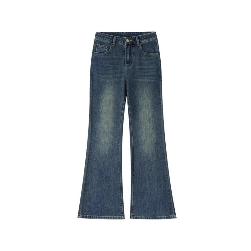 Vintage Flared Jeans for Women, Spring Season, Plus-Size, Slimming, Pear-Shaped Body, Thick Legs, Wide Hips, High-Waisted Wide-Leg Pants