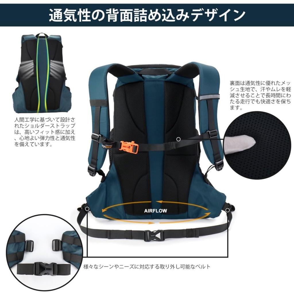 [Mountain Top] Mountain Climbing Backpack 35L Backpack Hiking Rucksack Outdoor Travel Climbing Camping Zack Day Bag Lightweight Rain Cover Included