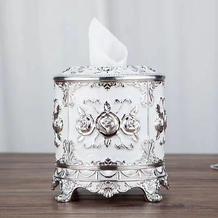 1 шт. Круглая коробка для салфеток в европейском стиле, многофункциональное бумажное ведро, креативное украшение для рабочего стола, декор и коробка для хранения