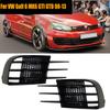 2PCS/SET Fog Light Cover Grille Trim Front Bumper Canard Splitter For Volkswagen VW Golf 6 MK6 GTI GTD 2008-2013 Car