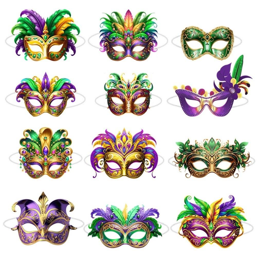 6Pcs Brazilian Carnival Carnival Masquerade Mask DIY Half Face Mask Eye Mask  Party Makeup Ball