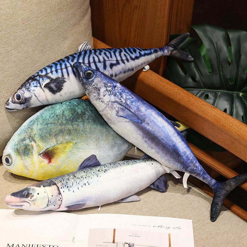 Cartoon Simulation Sea Fish Saury Salmon Throw Pillow Plush Toy Doll Grouper Doll Children'S Rag Doll