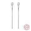 CANNER 100% Real 925 Sterling Silver Hoop Earrings For Women Simple Flat Snake Chain Tassel Piercing Earring Jewelry Pendientes