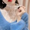 Fashion Lace Floral Fake Collar Detachable White Black Blouse Shirt Removable Collar Slim Gauzy False Collar Women