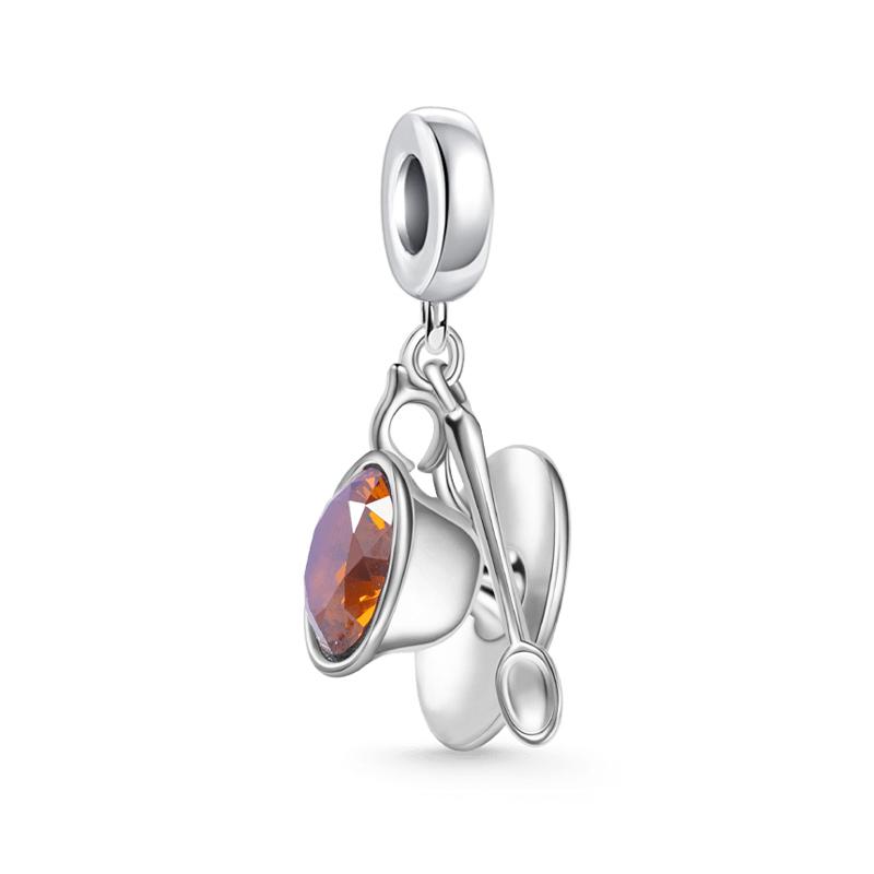 New Copper Red Wine Cup Coffee Cup Beverage Can Exquisite Charm Pendant Diy Beads Fit For Original Bracelets Women'S Jewelry