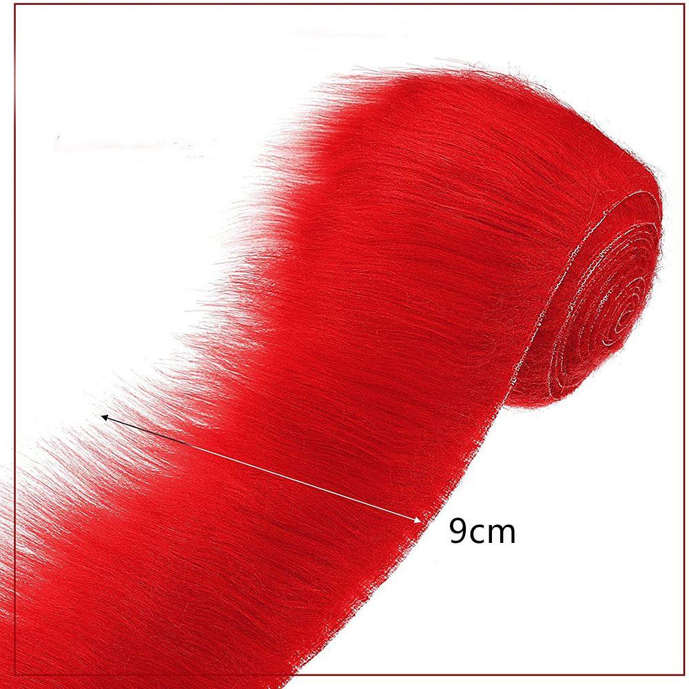 Muiltcolor Long Plush Fur Trim Fabric Roll Stripe Faux Fur Ribbon Tapes Winter Costume Soft DIY Crafts Home Decoration Gift