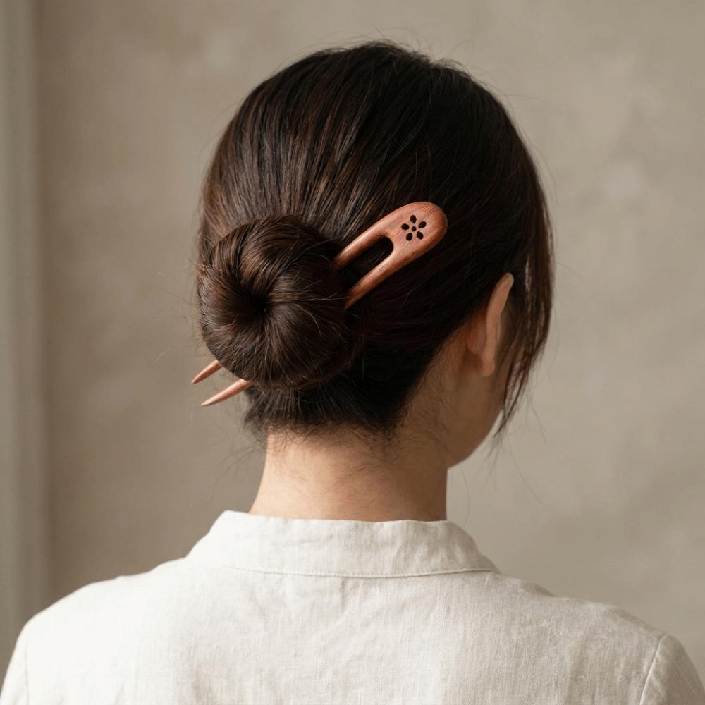 Handmade Wooden Hair Sticks U Shaped Wood Hairpins and Clips Delicate Hair Forks Girls