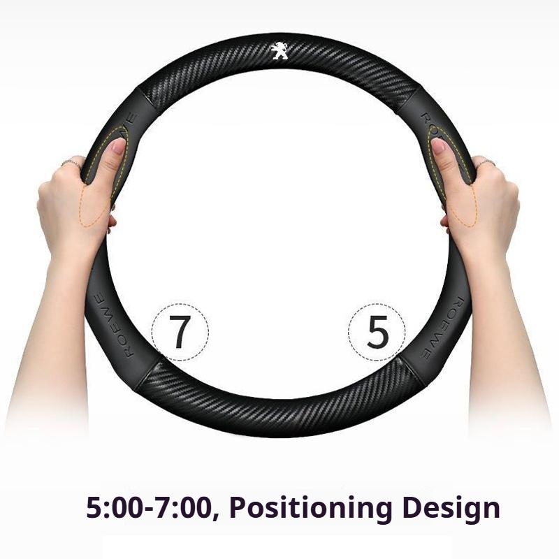 Suitable for Peugeot 308 301 307 206 207 106 107 408 508 steering wheel cover carbon fiber handle cover breathable leather pio20
