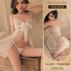Erotic Underwear, sexy spaghetti-strap nightdress, Hot mesh see-through, Seductive open-end pajamas, passionate uniforms 8663
