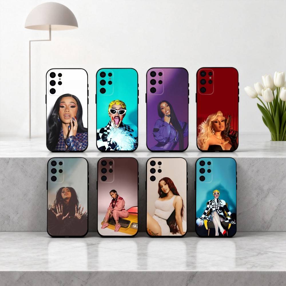 Уверенный C-Карди Би Певица Чехол для Телефона Для Samsung S25,24,23,22,30,21,10,9,Ultra,Plus,Lite,FE,4,5 G Мягкий Черный Чехол