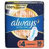 Always Unscented Ultra-Thin Nighttime Winged Pads, 36 Count
