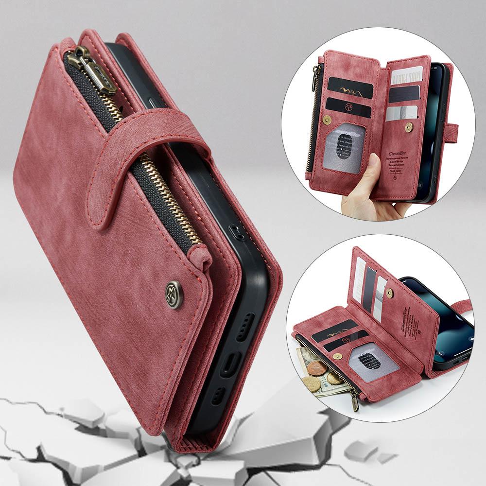 CaseMe Матовый двухслойный кошелек из искусственной кожи в стиле ретро для iPhone Samsung Xiaomi Многофункциональные откидные чехлы с 10 держателями для карт