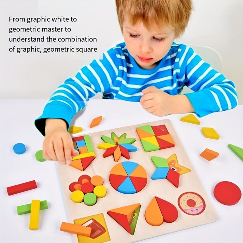 Wooden Shape Puzzle For Toddlers 3 To 5, Sorting & Stacking Toys For Baby Boys Girls, Shape Sorter And Color Sensory Educational Toys