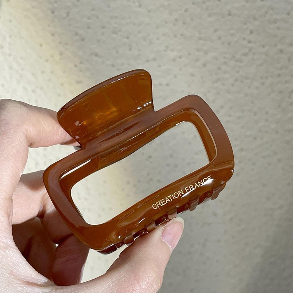 Acetate Square Hair Claw Elegant Hair Clip Retro Horsetail Clip  Girls