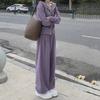 "Women's Retro Hong Kong-Style Hooded Tracksuit: Loose-Fit Sweater and Slim Pants for Spring & Autumn"