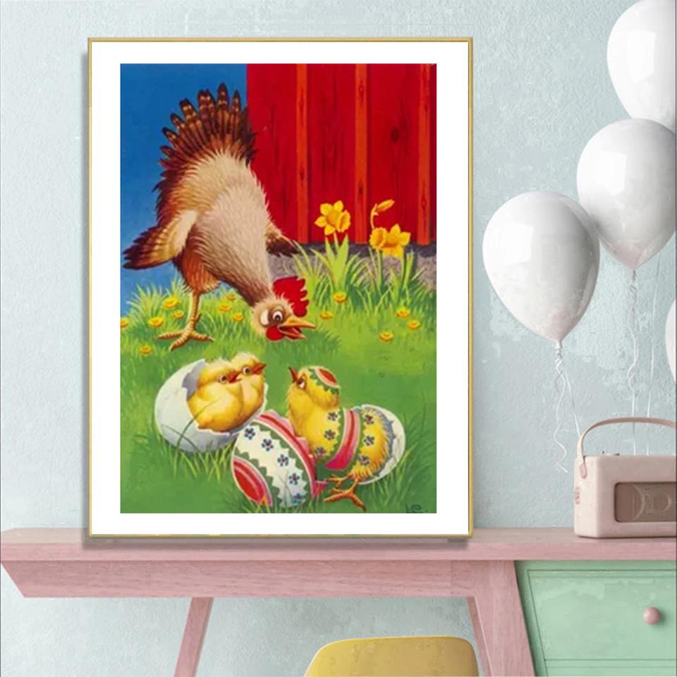 Алмазная картина курица полный круг квадрат 5DDIY алмазная вышивка животное крест вышивка набор мозаичное искусство украшение дома