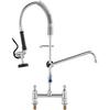 VEVOR Commercial Faucet with Pre-Rinse Sprayer, 26" (66 cm) Height, 8" (20.3 cm) Center, 12" (30.5 cm) Swing Spout