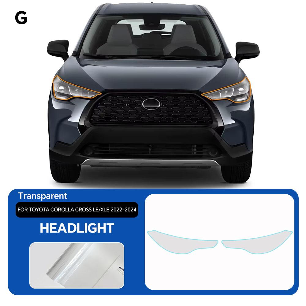 For Toyota Corolla Cross LE XLE -2024 Headlight Rearview Film TPU Anti-scratch Protection Film Pre-cut Clear PPF Invisible
