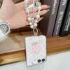 Fashion Transparent Flower Wrist Lanyard Phone Case for IPhone Ultra 18 Fold Shockproof Portable Tulip Print Slim Cute Cover