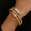 Punk Style Bracelet Crystal Snake Shaped Bangle for Women Multilayer Jewelry Accessories