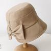 Spring and Autumn Thin Foldable Bucket Hat Female Face Small Bow Basin Hat Casual Travel Sun Hat Child Tide