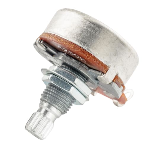 Alpha Metric Full-Size Split Shaft Control Guitar Pots, A 250K, A Curve (Set of 4)