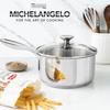 MICHELANGELO 3QT Saucepan with Lid Stainless Steel Soup Pot Stew Pot Thick Bottom Stock Pots Induction Compatible