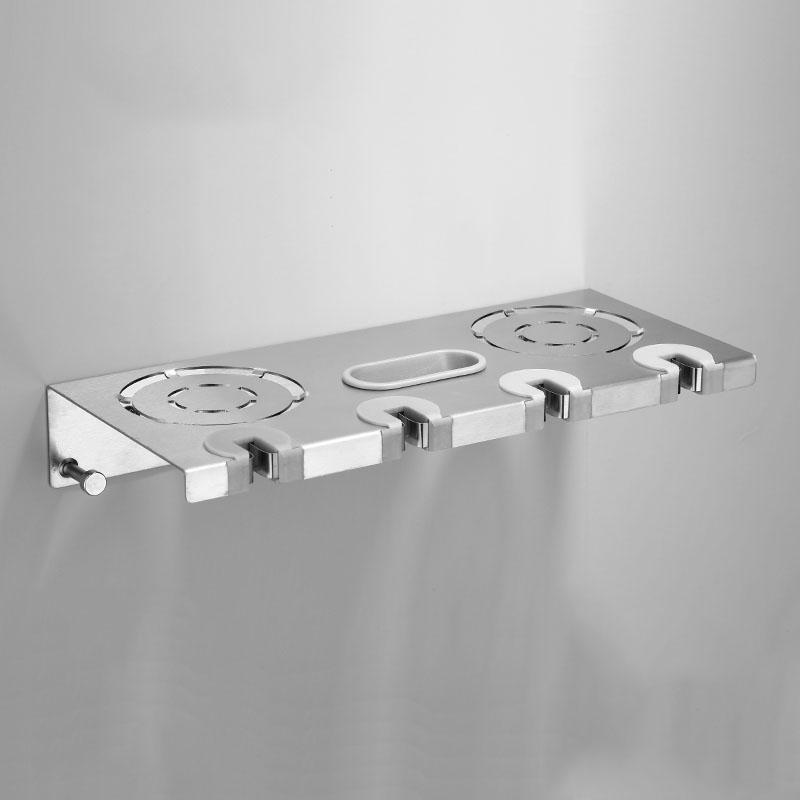 Bathroom Electric Toothbrush Rack Black/Nickel Wall Hanging Toilet Toothbrush Holder With Cup With Hook Bathroom Accessories