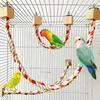 Elastic Pet Bird Bite Toys Wood Parrot Climbing Toys New Cotton Rope Toys