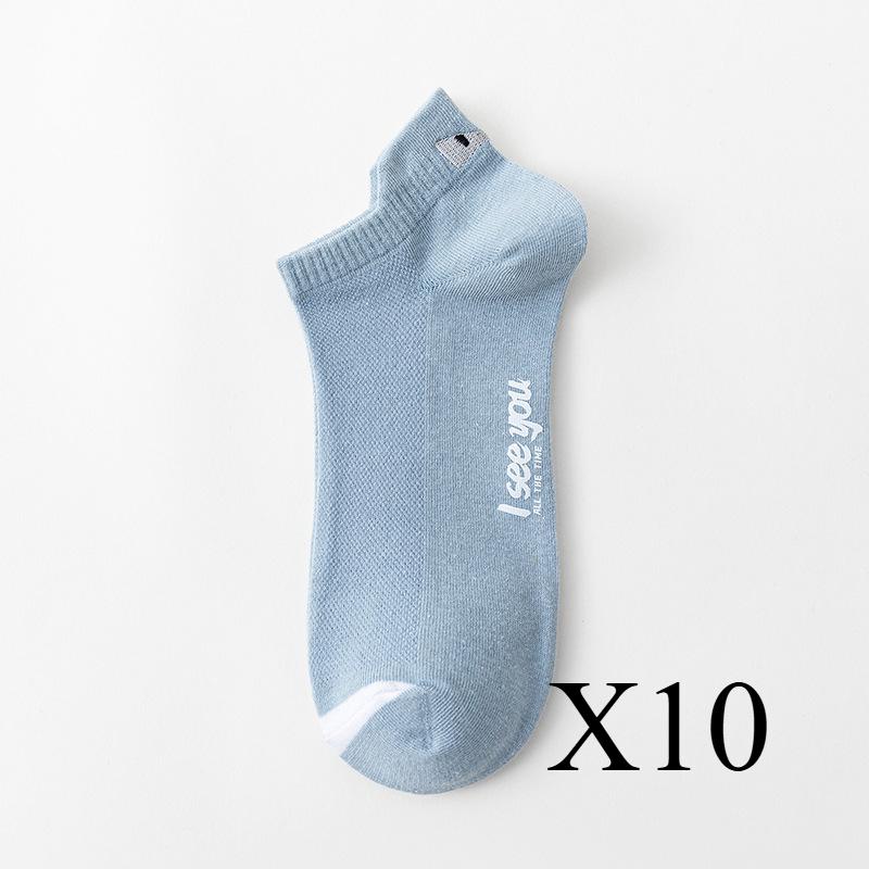 10 пар женских носков со смайликом, качественные дышащие хлопковые носки с низким верхом, повседневные спортивные, износостойкие, нескользящие, для улицы и всего сезона