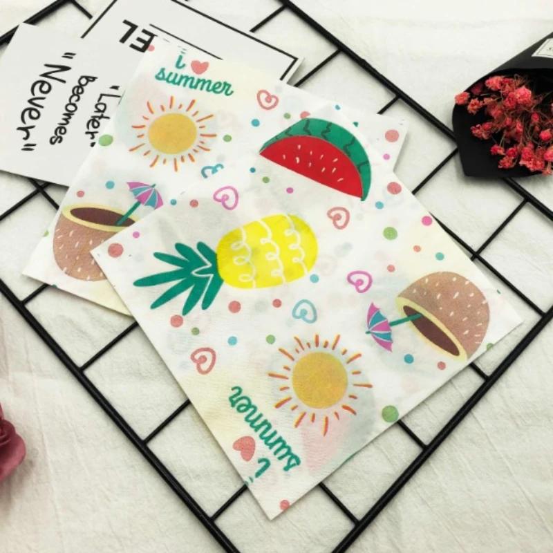 20 шт./упак. 33*33 см 2-слойные одноразовые салфетки для вечеринок с рисунком фруктов