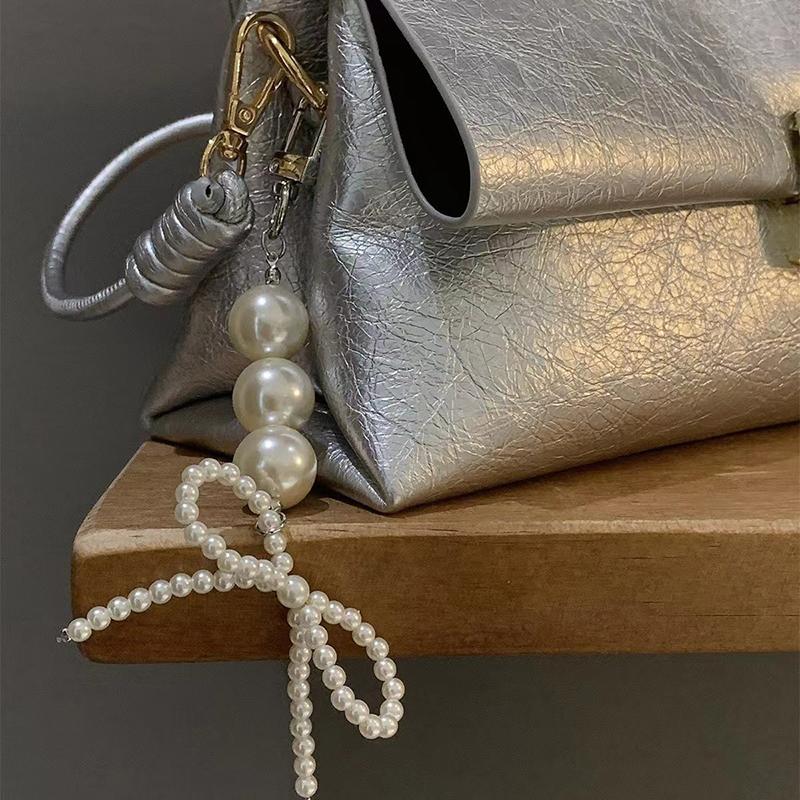 Брелок для ключей Ins Style Bowknot Pearls Metal Love Phone Подвеска для наушников Чехол для сумки Декор Брелок для ключей от автомобиля