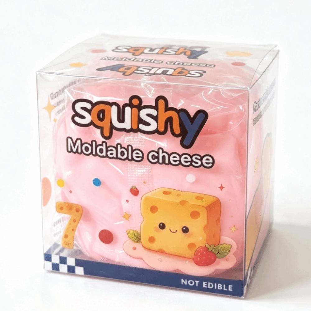 Slow Rising Cheese Shape Squishy Toy Soft Simulated Butter Squeeze Toy Sensory Play