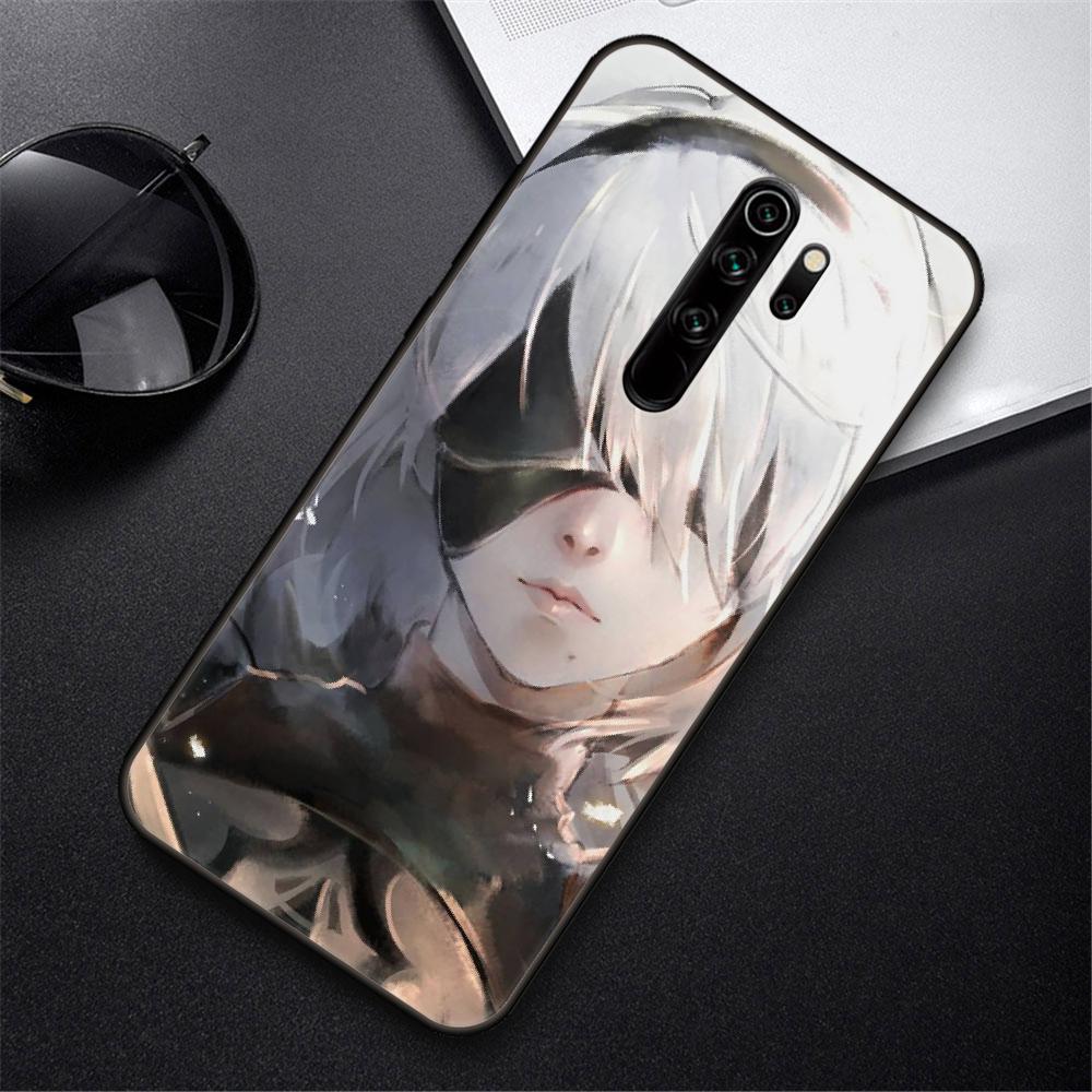 Phone Case For Xiaomi Redmi Note 8 8T 10 9 9S 7 6 Pro Xiaomi 9 9A 8 8A 7 6 Black Cover Funda Tpu Back Fashion NieR Automata 2B