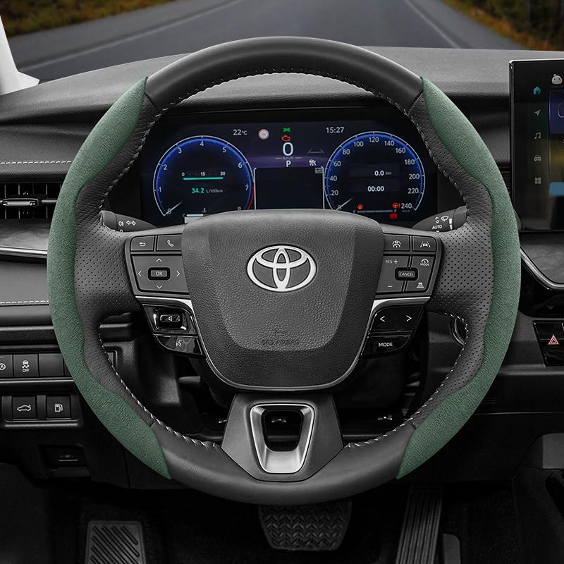 Подходит для Toyota Противоскользящая Пряжка Сегментированная Замшевая Накладка на Руль Подходит для Yaris Auris Chr Corolla Rav4 Hilux Wish Roomy Aqua Probox Prius